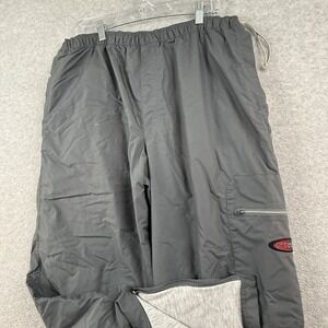 Vintage Nike Track Pants Mens 2XL Gray Red Baggy Swishy Lined Ankle Zips Y2K